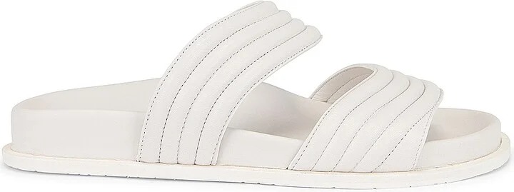 ALAÏA Leather Slides in White