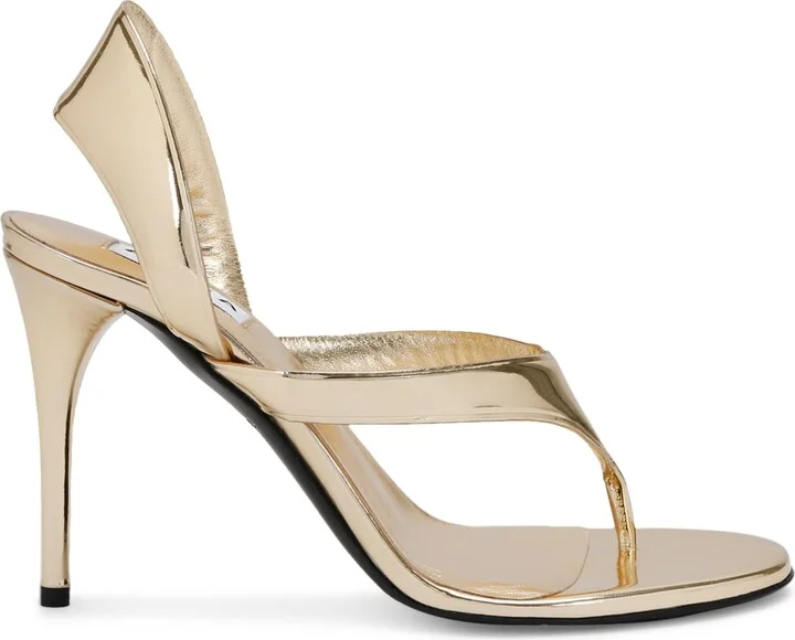 Alaïa Leather Tong Heeled Sandals 90
