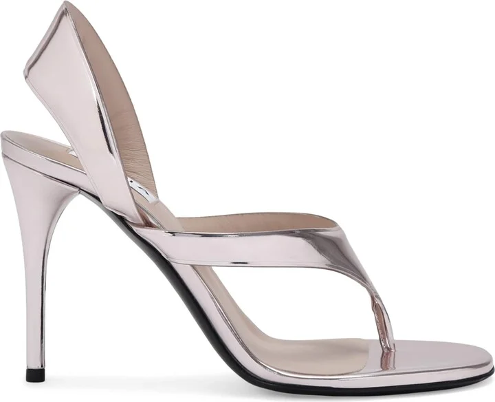 Alaïa Leather Tong Heeled Sandals 90