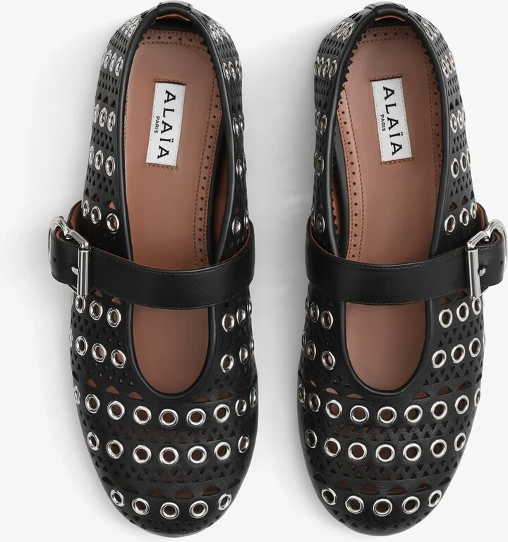 Alaïa Leather Vienne Ballet Flats - Image 3