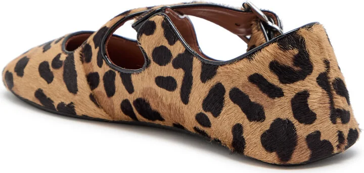 Alaïa Leopard-print Calf-hair Mary Jane Flats - Image 2