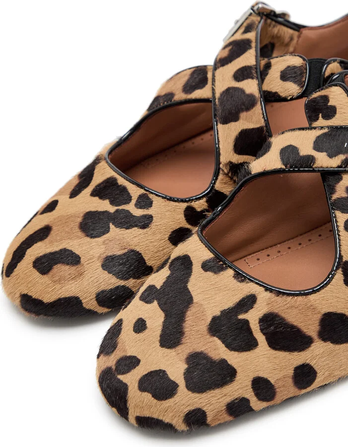 Alaïa Leopard-print Calf-hair Mary Jane Flats - Image 3