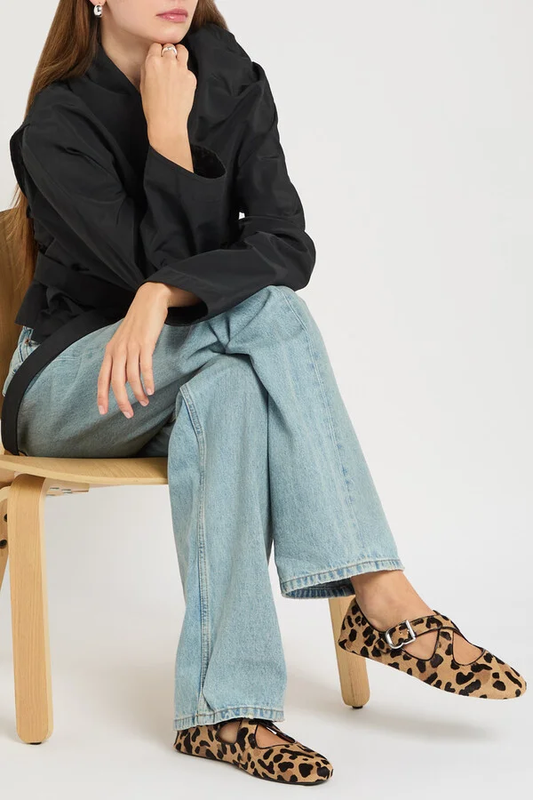 Alaïa Leopard-print Calf-hair Mary Jane Flats - Image 5