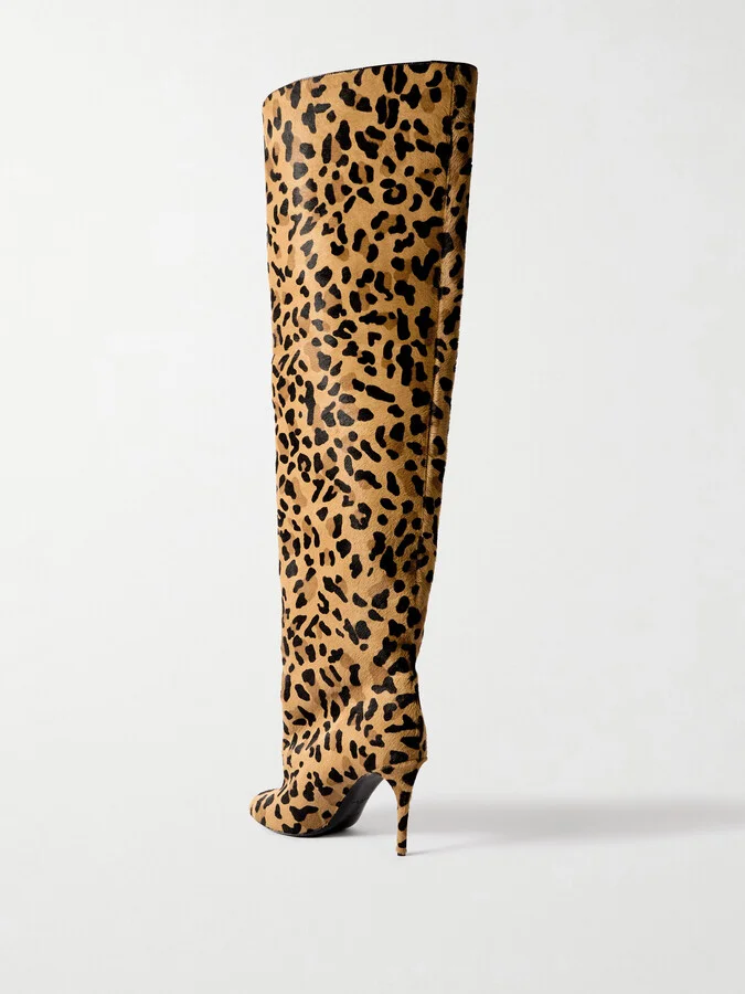 Alaïa - Leopard-print Calf Hair Over-the-knee Boots - Animal print - Image 3