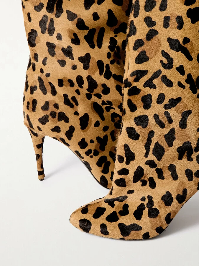 Alaïa - Leopard-print Calf Hair Over-the-knee Boots - Animal print - Image 4