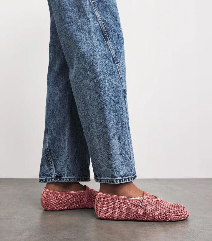Alaïa Lurex Crochet Ballet Flats - Image 2
