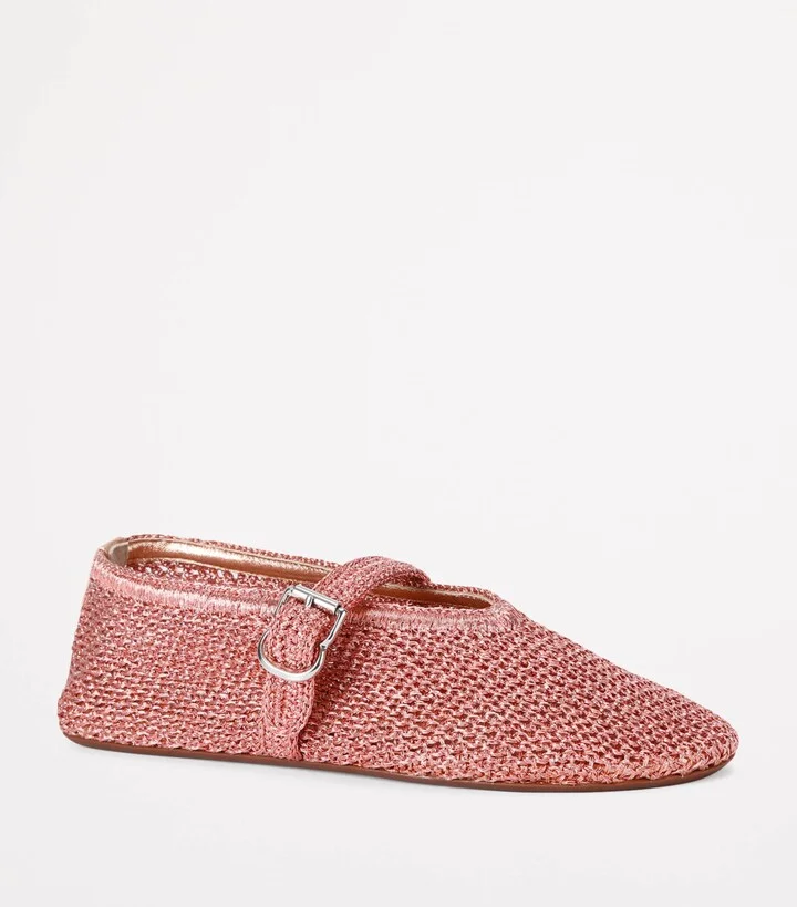 Alaïa Lurex Crochet Ballet Flats - Image 4