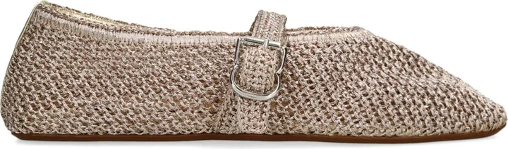 Alaïa Lurex Crochet Ballet Flats