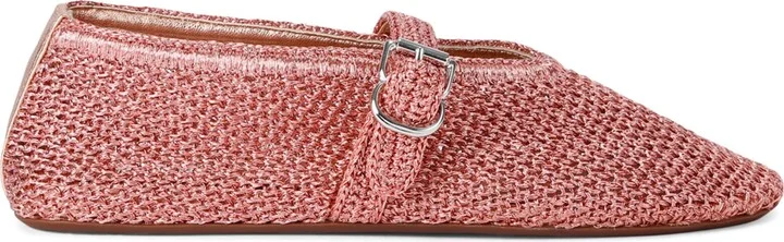 Alaïa Lurex Crochet Ballet Flats