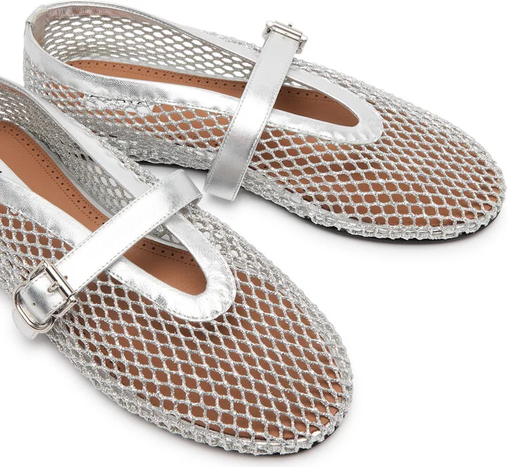 Alaïa Metallic Mesh Ballet Flats - Image 3