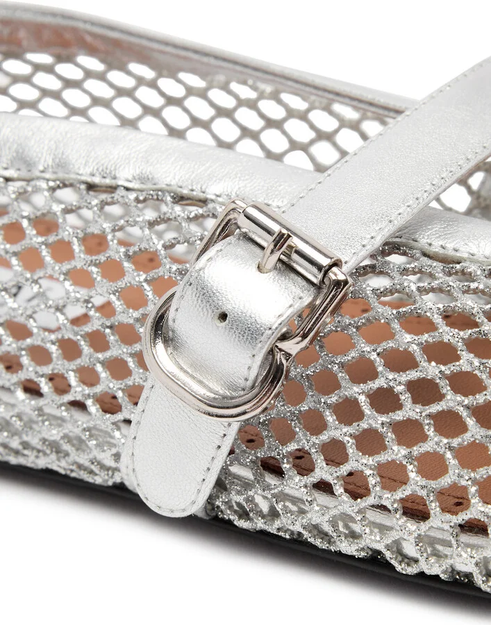 Alaïa Metallic Mesh Ballet Flats - Image 4