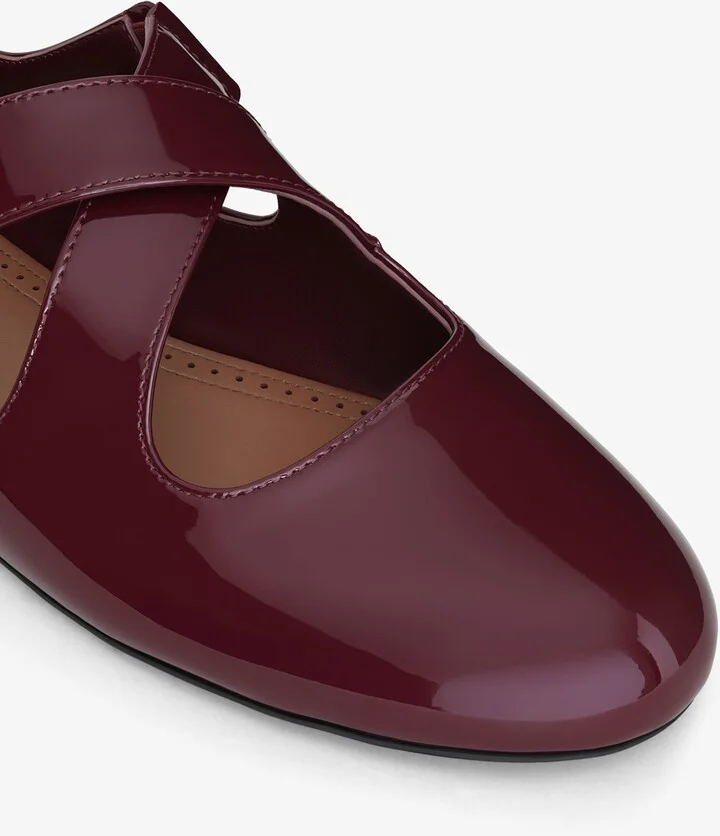 Alaïa Patent Leather Criss-Cross Ballet Flats - Image 4