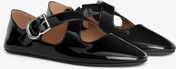 Alaïa Patent Leather Criss-Cross Ballet Flats - Image 2