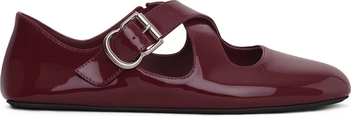 Alaïa Patent Leather Criss-Cross Ballet Flats