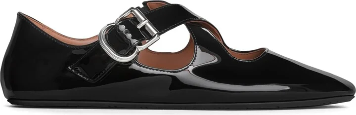 Alaïa Patent Leather Criss-Cross Ballet Flats