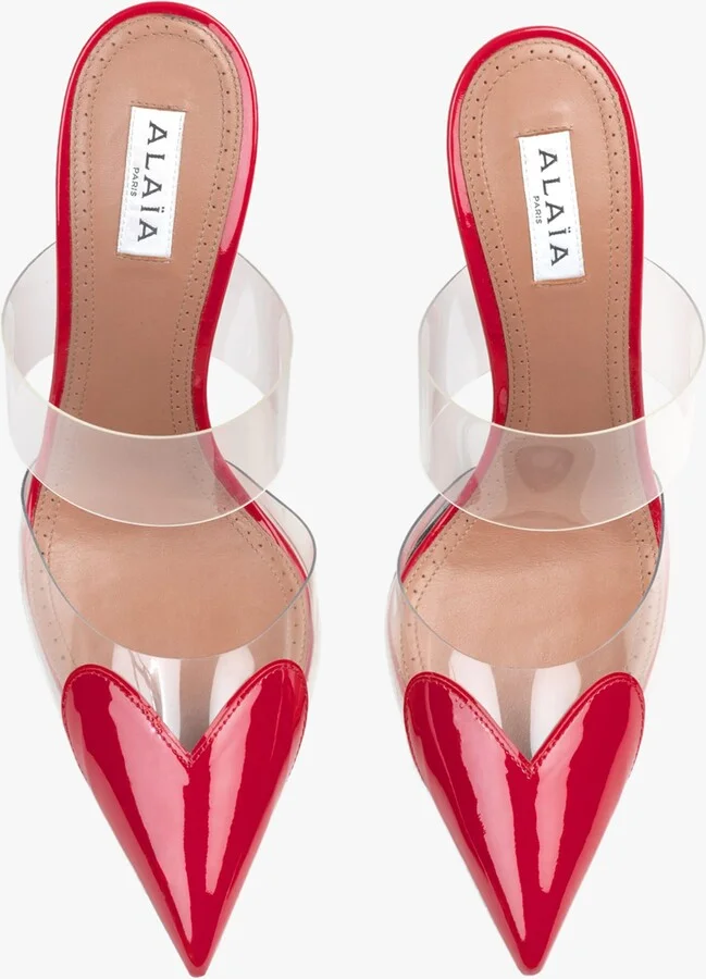Alaïa Patent Leather Le Coeur Mules 90 - Image 2