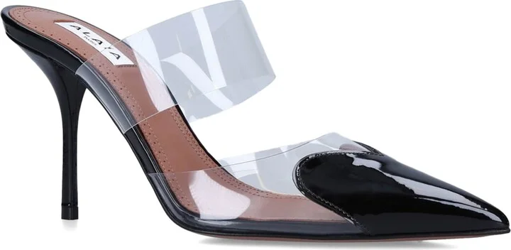 Alaïa Patent Leather Le Coeur Mules 90 - Image 3