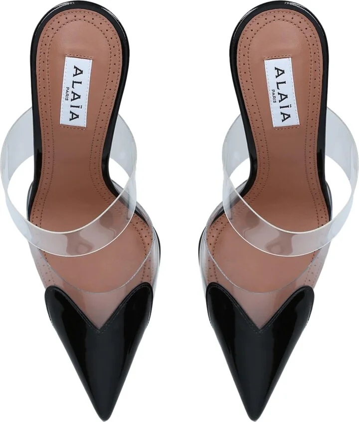 Alaïa Patent Leather Le Coeur Mules 90 - Image 4