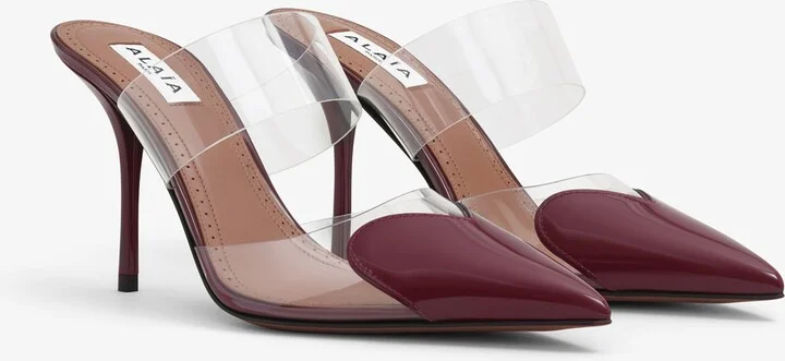 Alaïa Patent Leather Le Coeur Mules 90 - Image 3