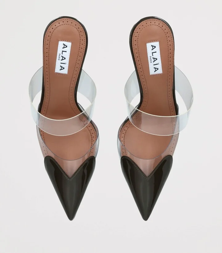 Alaïa Patent Leather Le Coeur Mules 90 - Image 4