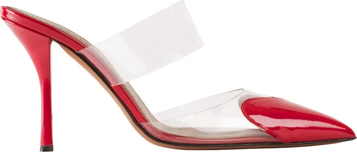 Alaïa Patent Leather Le Coeur Mules 90