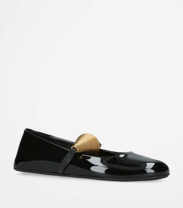 Alaïa Patent Leather Strap Ballet Flats - Image 3