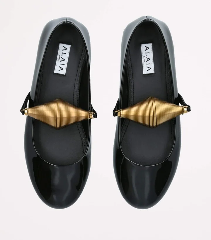 Alaïa Patent Leather Strap Ballet Flats - Image 4