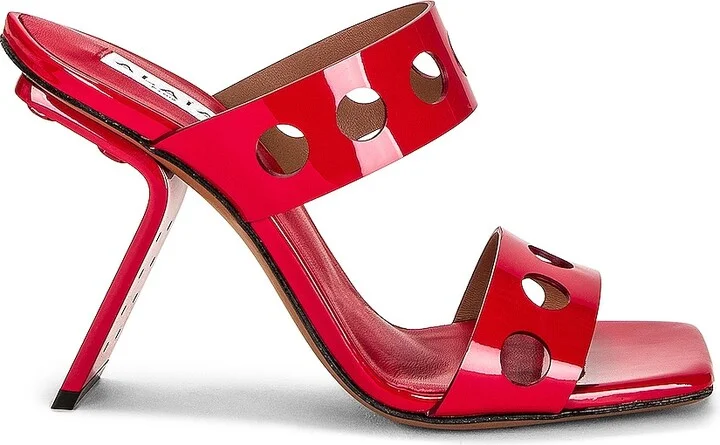 ALAÏA Perfo 100 Mule in Red