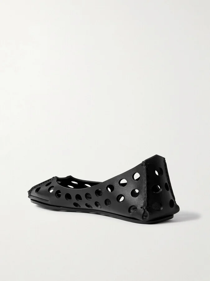 Alaïa - Perforated Leather Ballet Flats - Black - Image 3