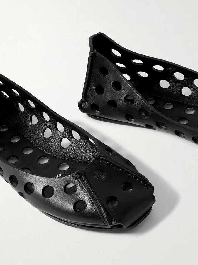 Alaïa - Perforated Leather Ballet Flats - Black - Image 4