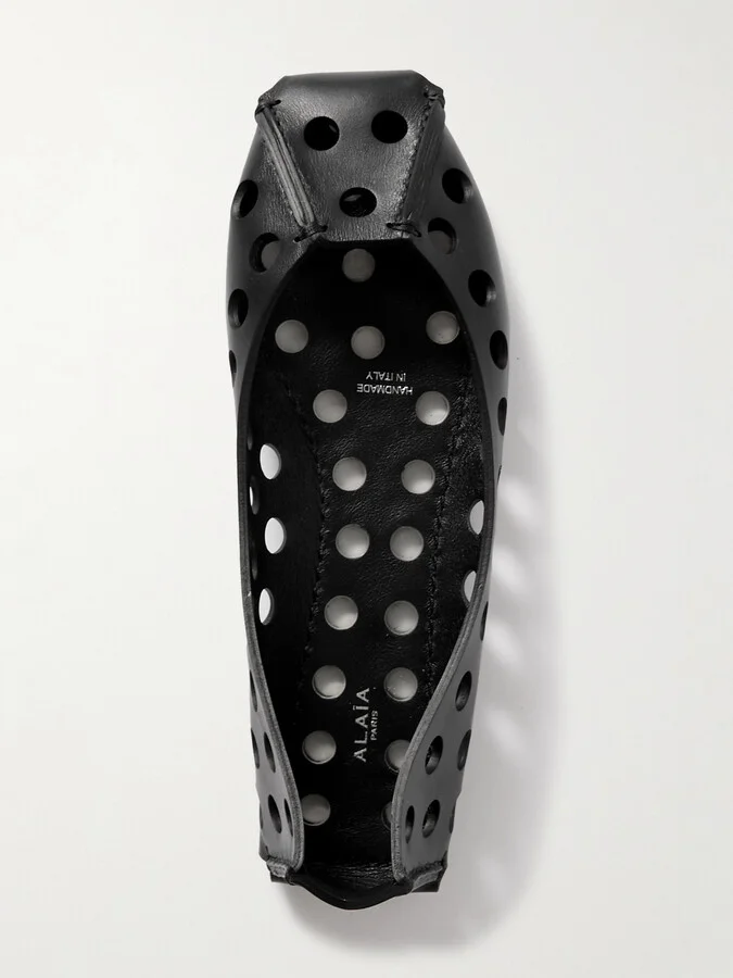 Alaïa - Perforated Leather Ballet Flats - Black - Image 5