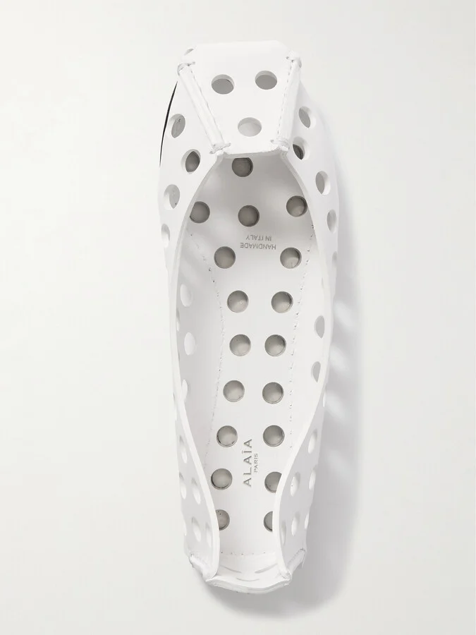 Alaïa - Perforated Leather Ballet Flats - White - Image 5