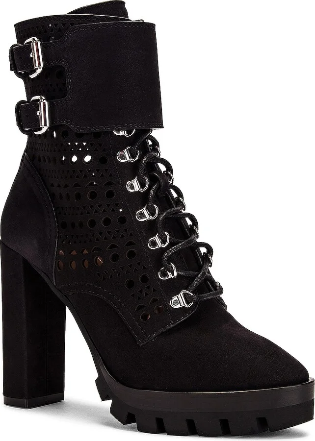 ALAÏA Perforated Military Boots in Black - Image 2