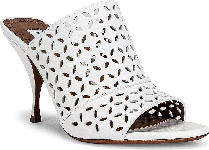 ALAÏA Petal Sandals in White - Image 2