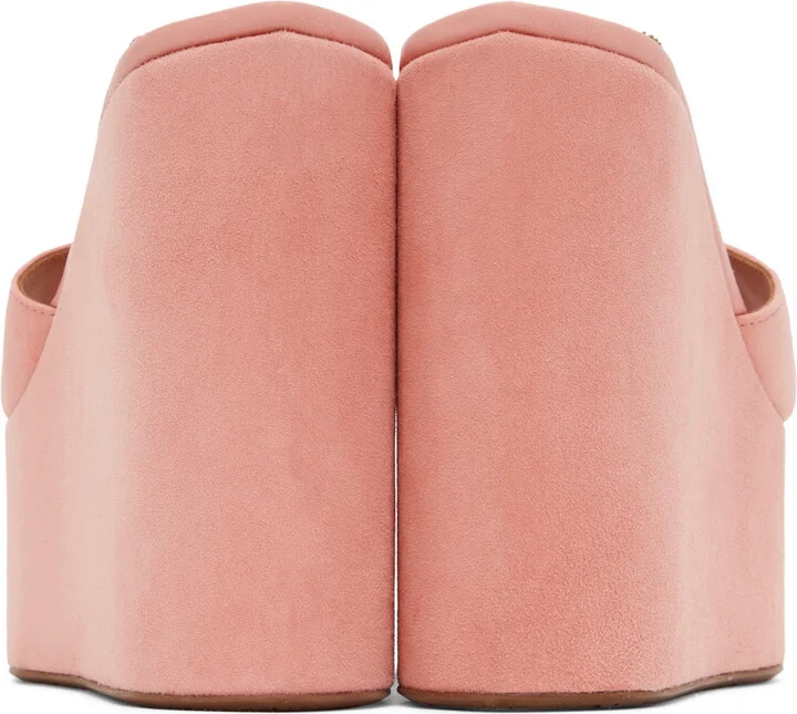 ALAÏA Pink Platform Wedge Mules - Image 2
