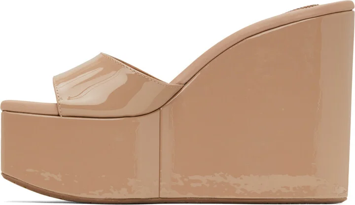 ALAÏA Pink Platform Wedge Mules - Image 3