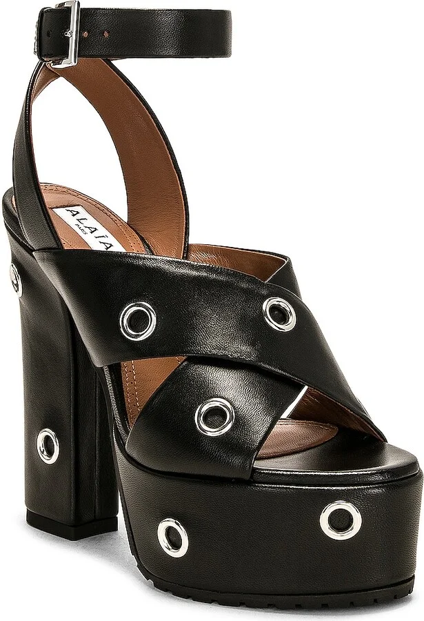 ALAÏA Platform Sandal in Black - Image 2