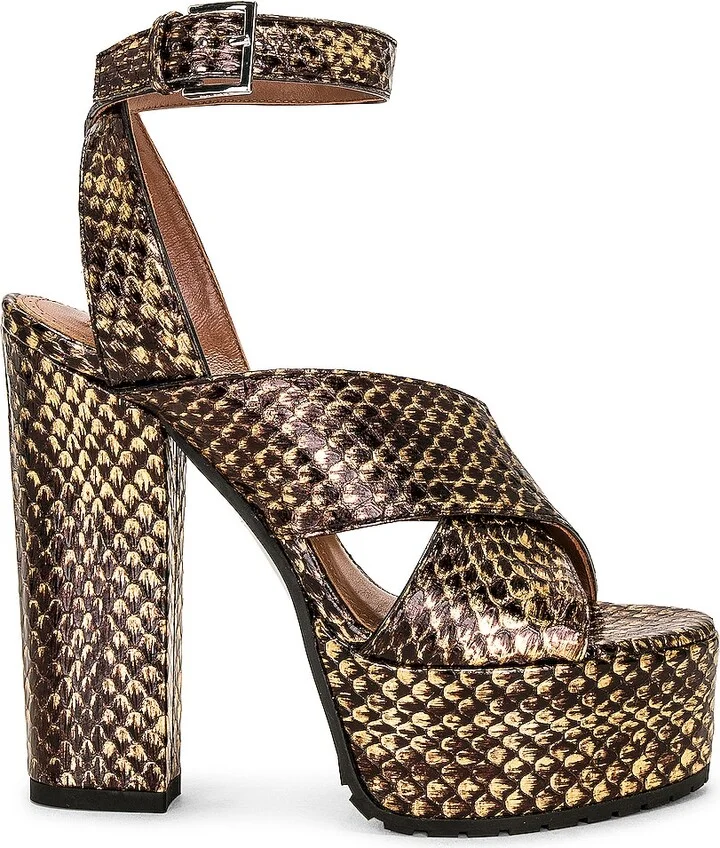 ALAÏA Platform Sandal in Metallic Gold