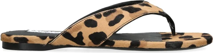Alaïa Pony Hair Leopard-Print Sandals