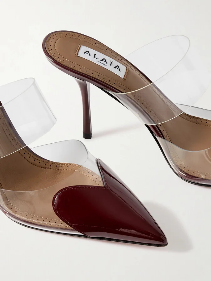 Alaïa - Pvc And Patent-leather Pumps - Burgundy - Image 4
