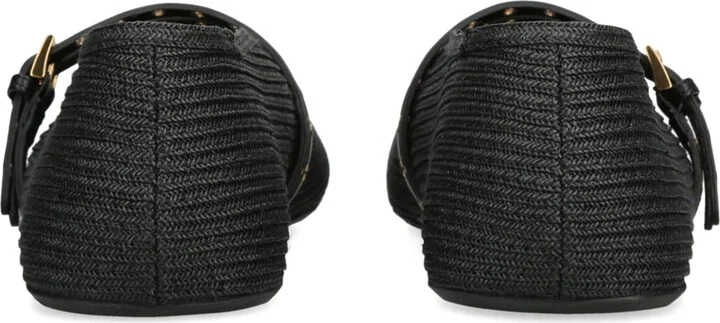 Alaïa Raffia and Leather Ballet Flats - Image 2