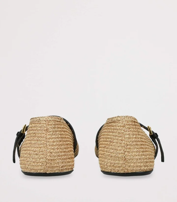 Alaïa Raffia-Leather Ballet Flats - Image 2