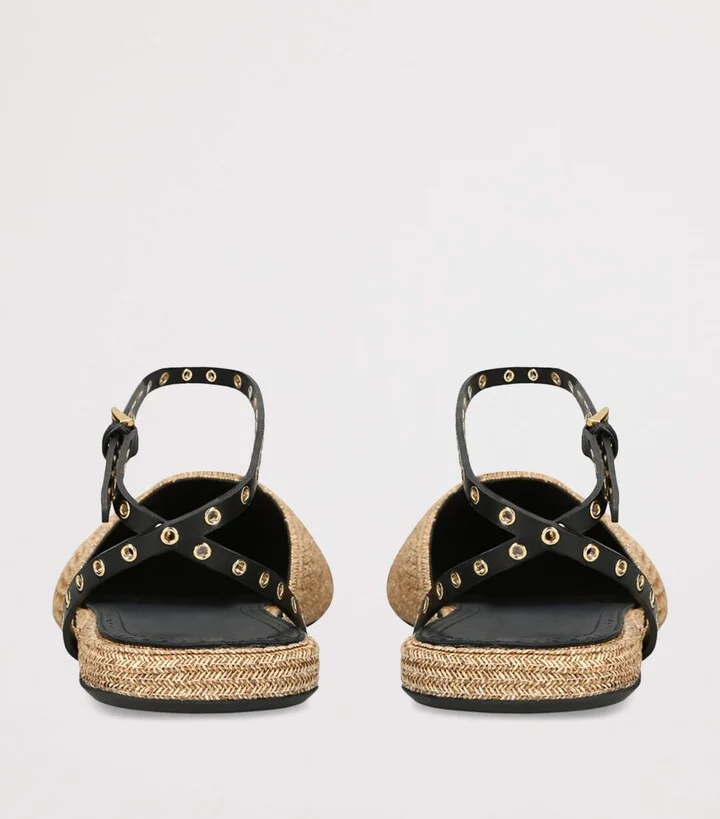 Alaïa Raffia-Leather Espadrilles - Image 2