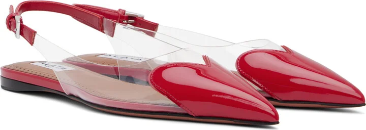 ALAÏA Red 'Le Cœur' Ballerina Flats - Image 4