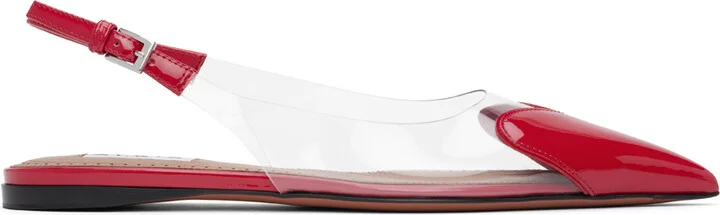 ALAÏA Red 'Le Cœur' Ballerina Flats