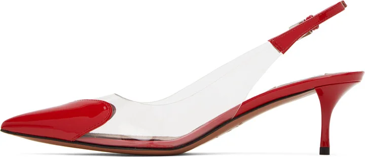 ALAÏA Red 'Le Coeur' Heels - Image 3
