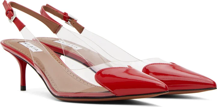 ALAÏA Red 'Le Coeur' Heels - Image 4
