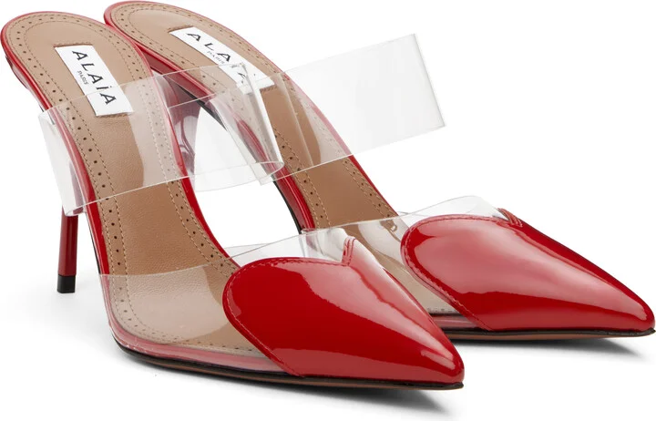 ALAÏA Red Le Coeur Mules - Image 4