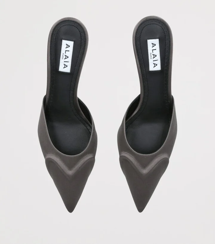 Alaïa Satin Heeled Mules 55 - Image 3
