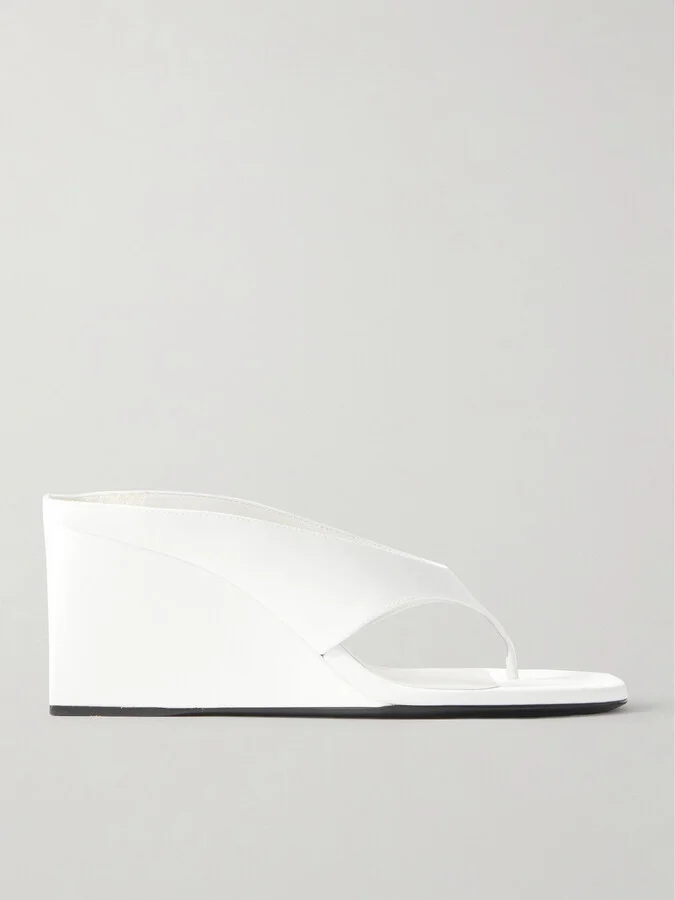 Alaïa - Satin Wedge Sandals - White
